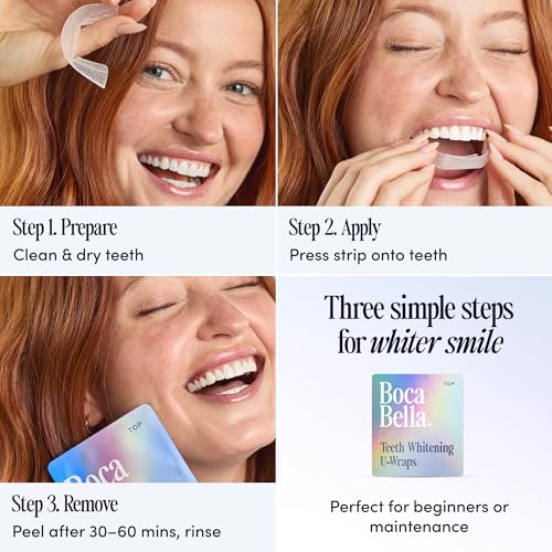 Teeth Whitening U-Wraps – 10 Treatments – 15% Hydrogen Peroxide, Enamel-Safe, No Harsh Sensitivity – Patented Strip Design with Aloe, Calendula & Peppermint – Fast, Even Whitening