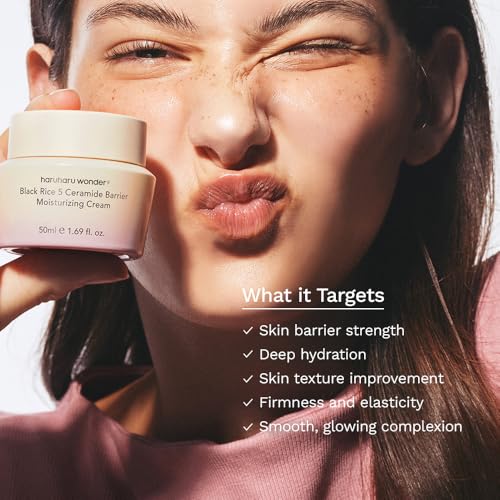 HARUHARU wonder Black Rice 5 Ceramide Barrier Moisturizing Cream, Daily Skin Barrier Care, Long-Lasting Hydration, Soothing & Nourishing, Ceramide Capsules, Korean Skincare, 1.69 fl.oz