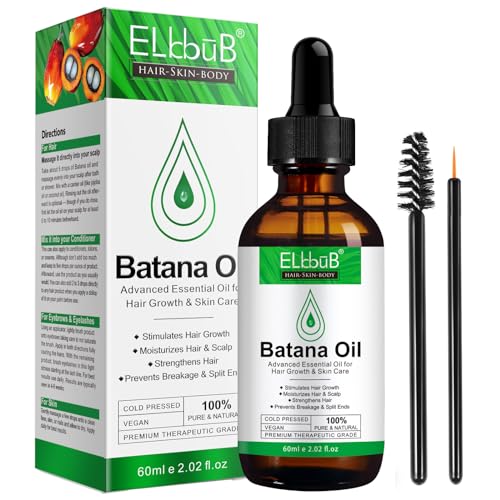 Dr. Sebi Raw Batana Oil - Hair Growth Oil for Men & Women, Sourced from Honduras, Pure & Unrefined, Nourishing Scalp & Hair, Promotes Hair Thickness, Prevents Hair Loss