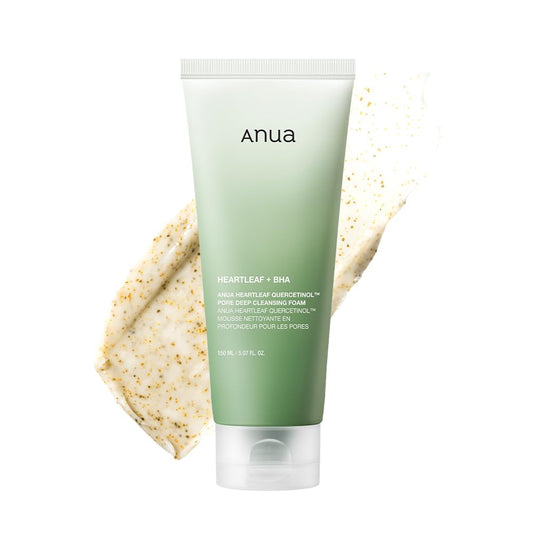 Anua Heartleaf Quercetinol Pore Deep Cleansing Foam, Face wash for Pore Refining Cleanser, Hydrating Daily Facial Cleanser For Double Cleansing, Gentle Foaming with BHA, Korean Skincare (5.07 fl.oz.)