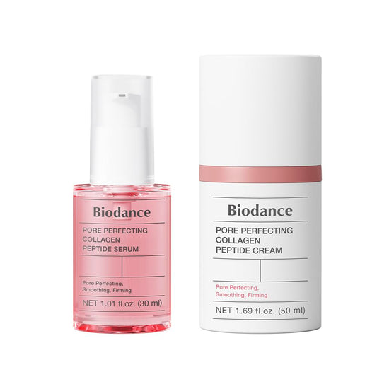 BIODANCE Collagen Plumper Duo: Pore Perfecting Collagen Peptide Serum & Facial Moisturizer, Korean Skincare Set for Plumping Glass Skin, Korean Skin Care, Valentines Day Gifts for Her, Skin Care Set