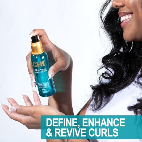 CHI Aloe Vera Oil, Add Strength, Shine & Moisture To Weak Hair, For Curly Hair Types, Sulfate, Paraben, & Cruelty-Free, 3 Oz.