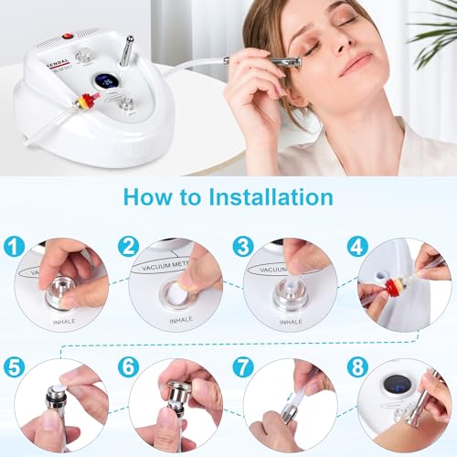 Kendal Professional Diamond Microdermabrasion Machine, Dermabrasion Facial Skin Care Equipment with LED Real Time Digital Display Also Good for Home Use 110v-220V HB-SFD01