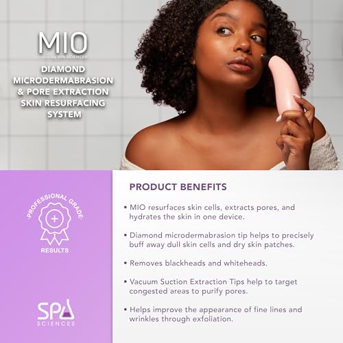 Spa Sciences - MIO - Diamond Tip Microdermabrasion Blackhead Remover, Pore Cleansing, & Resurfacing System - Reduces Acne Scars, Wrinkles, and Exfoliates for Clearer Skin