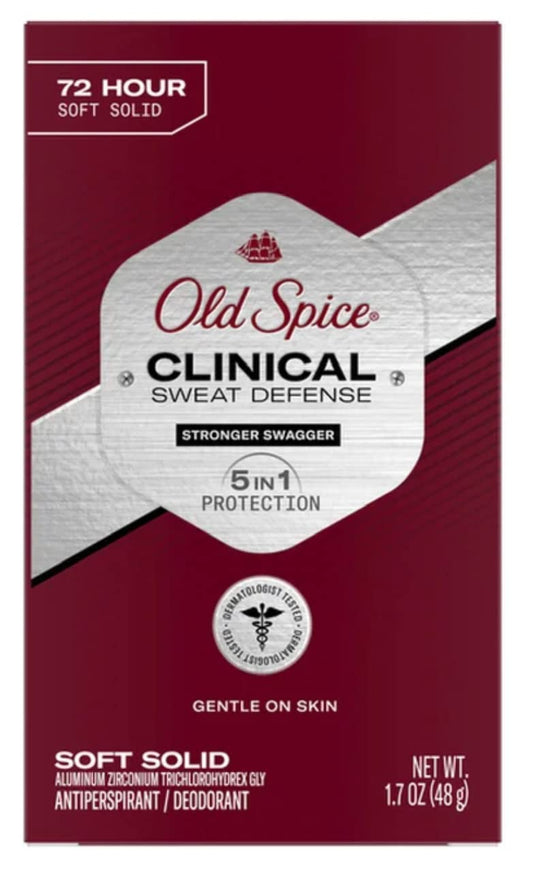 Old Spice Clinical Sweat Defense Anti-Perspirant Deodorant for Men, 72 Hour, Stronger Swagger, 1.7 oz