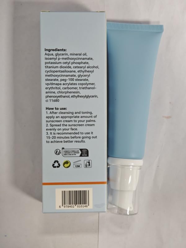 Clear Face Sunscreen SPF 50 Oil-Free, Non-Greasy Facial Sunscreen for Sensitive Skin & Acne-Prone, Hydration, Broad Spectrum UVA/UVB, Water-Resistant 80 Min, No White Cast, Reef-Safe & Vegan (1)