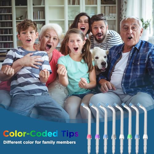 Replacement Heads for Waterpik, Replacement Picks for Water Pik Water Flosser (8 Plaque Chaser Tips + Storage Case + Travel Case)