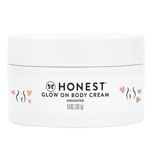 The Honest Company Mama Glow On Body Cream, Hydrates Firms and Tightens Skin, Shea Butter Avocado Oil Vitamin E 6 oz