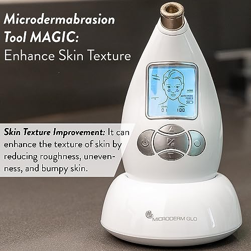Microderm GLO Diamond Microdermabrasion Machine - Best Gift for Women - Dermabrasion & Anti Aging Wrinkle Skincare - Home Facial Treatment System - Blackhead Remover & Exfoliator for Acne Scars