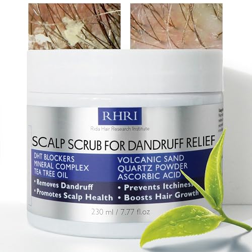 Anti Dandruff Scalp Scrub for Men and Women | Hair Treatment with Tea Tree Oil & DHT Blockers | Removes Dandruff, Soothes Itchy Scalp and Boosts Hair Growth | Enriched with Mineral Complex