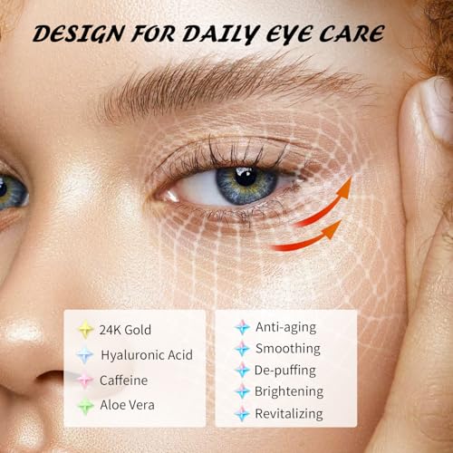 Maskiss Under Eye Patches(25 Pairs), 24K Gold, Caffeine, Hyaluronic Acid, Aloe Vera Eye Masks for Dark Circles Puffy Eyes Undereye Bags, Eye Skin Care Gift Set for Bachelorette Party Favors