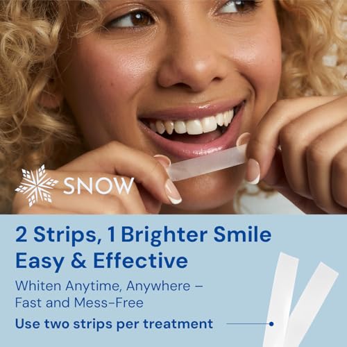 SNOW Diamond Dissolving Teeth Whitening Strips - Gentle & Enamel Safe White Strips for Teeth Whitening, at-Home Dental Hygiene & Tooth Care with Hydroxyapatite - 42 Ct