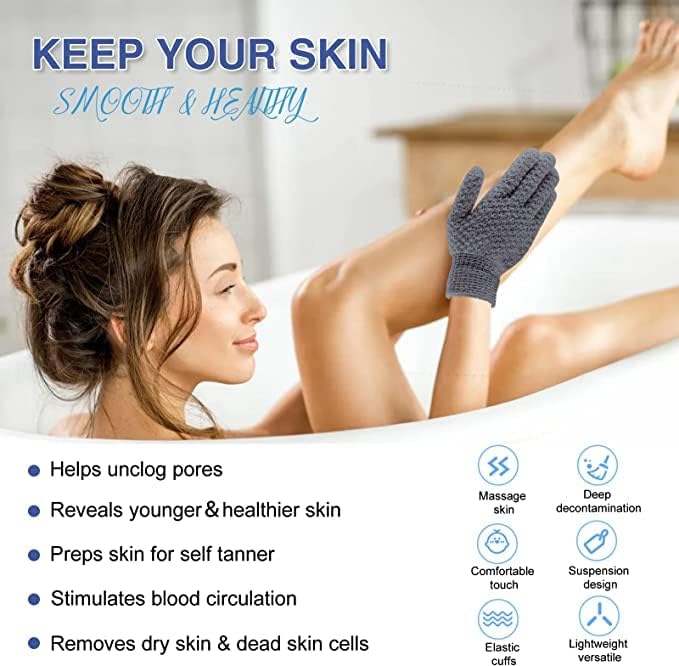 Yiclick 12Pcs Heavy Exfoliating Gloves, Body Scrub Glove For Shower Bath, Body Scrub Exfoliator, Exfoliating Body Scrubber for Bath Shower Exfoliation, Exfoliate Sponge Loofah Washcloth Mitt Men Women