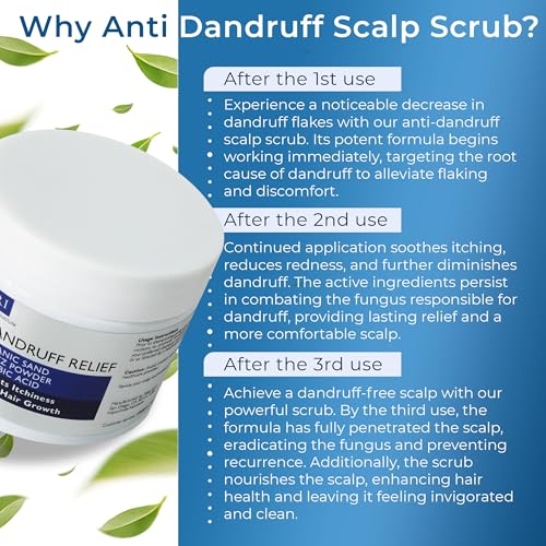 Anti Dandruff Scalp Scrub for Men and Women | Hair Treatment with Tea Tree Oil & DHT Blockers | Removes Dandruff, Soothes Itchy Scalp and Boosts Hair Growth | Enriched with Mineral Complex