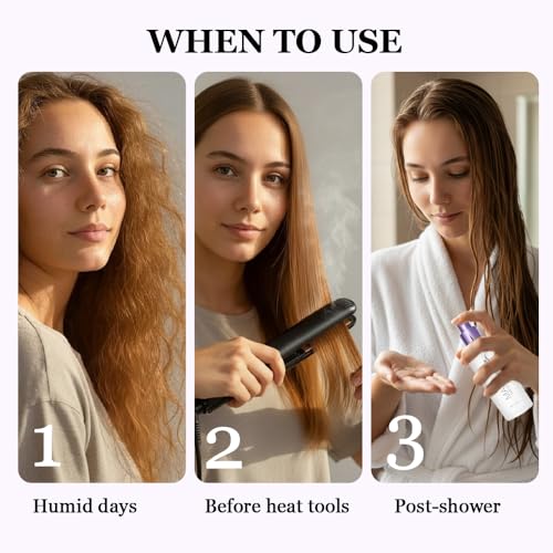 HerStyler Marula Oil Hair Serum - Anti Frizz Serum for Frizzy, Dry and Damaged Hair - Boosts Shine, Straightening - Address Flyaways, Split Ends - 2 Fl Oz (1 Pack)