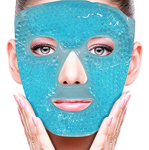 ZNÖCUETÖD Cold Face Eye Mask Ice Pack Reduce Facial Puff, Dark Circles, Gel Hot Heat Cold Compress Pack, Face SPA for Woman Sleeping, Pressure, Headaches, Skin Care, Post Laser Cosmetic Care[Blue]
