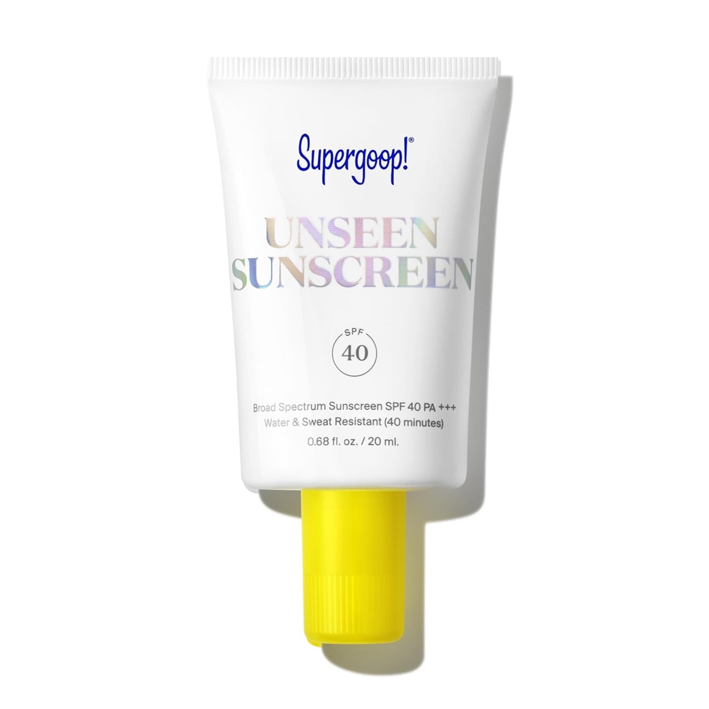 Supergoop! Unseen Sunscreen - SPF 40 - Clear & Invisible Face Sunscreen + Broad Spectrum + Makeup-Gripping Primer - Weightless, Scentless, Oil Free - For All Skin Types & Tones - 0.68 fl oz
