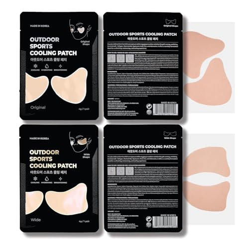 Sun Patch, Under Eye UV Protection for Golf, Hiking, Driving, Outdoor Sports | Cooling Sunblock Patches, Scar & Sun Damage Protection (2 Pack (Purple))