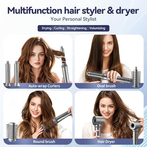 5 in 1 Hair Dryer Brush Set，Professional Blow Dryer Brush,High-Speed Hot Air Styler Wrap for Women,Multi Stylers - Volumize,Curl,Straighten,Frizz-Free,No Heat Damage