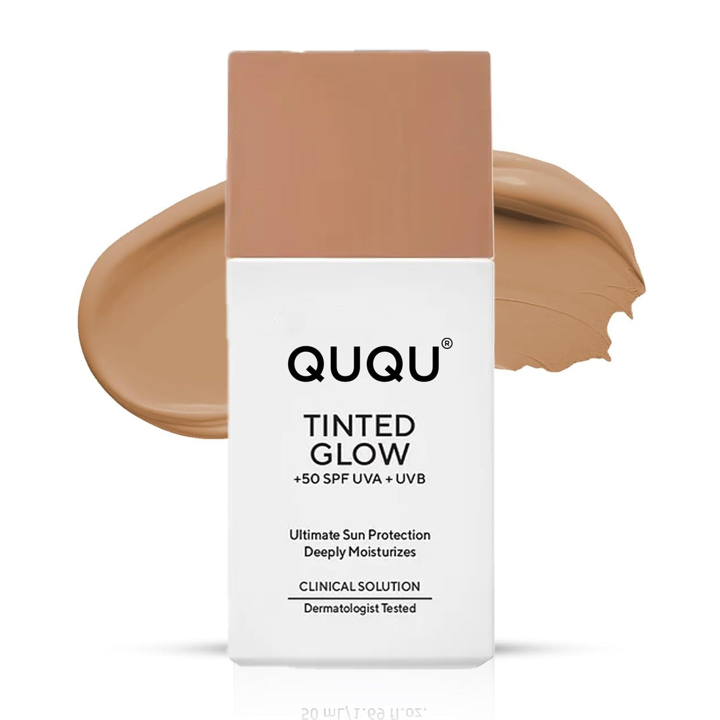 QUQU Daily tinted Sunscreen SPF 50 - Airy-Light tinted mineral Moisturizer with Zinc Oxide Broad Spectrum SPF 50 Protection, Lightweight Makeup Finish, Hydrating Skin Care, FSA-Friendly Size #210