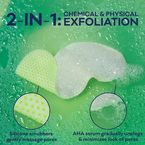 Bioré Pore Refining Bubbling Nose Mask, Glycolic Acid and Hyaluronic Acid Exfoliant for Face, Pore Cleansing Mask, 8 Ct