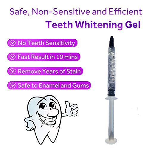 Bright White Smile 35% 10 Pack Teeth Whitening Gel Refills Bleaching Gel, No Sensitive Teeth Whitener, Great for Sensitive Tooth Whitening, Works with Teeth Whitening LED Light and Trays (10 X 3ML)