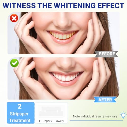 21 Day Teeth Whitening Strips Kit for Sensitive,Non-Slip Enamel-Safe Strips for Whiter Teeth(42 Strips)
