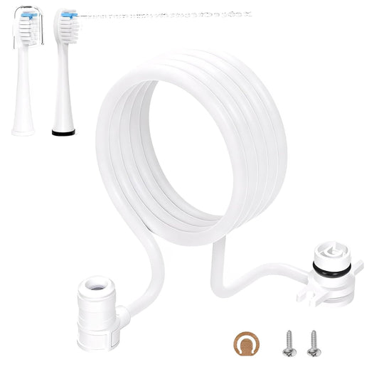 Water Flosser Replacement Hose & 2 Toothbrush Heads for Waterpik Sonic-Fusion SF-01/02/03/04 ， Repair Kit with Tools, Easy Installation