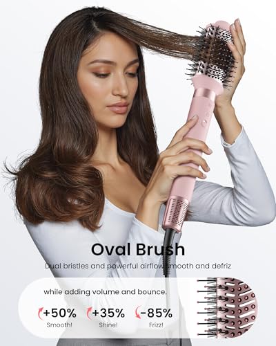 MESCOMB 5 in 1 Hot Air Styler Wrap - High-Speed Hair Dryer, Volumizing Brush with Auto Curlers, Fast Drying & Frizz-Free Styling Straightening, No Heat Damage, Includes Travel Bag, Gift for Women