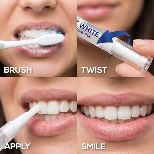Venus Visage Award Winning Teeth Whitening Pen, 20+ Uses - Teeth whitening Gel Professionally formulated - Best Teeth whitening kit Teeth Whitener - Low Sensitivity (Mint) (0.07 Fl Oz (Pack of 4))