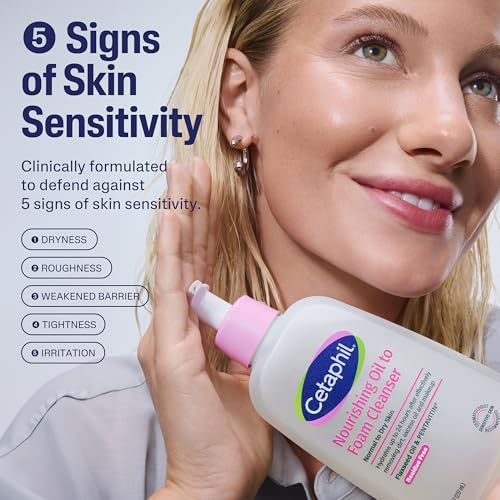 Cetaphil Nourishing Oil to Foam Facial Cleanser for Normal to Dry Skin, up to 24 Hour Hydration, 8 fl oz