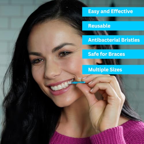 Piksters Interdental Brushes, 40 pk, Size 00, Interdental Tooth Brush for Extremely Tight Gaps, Gum Soft Bristles for Plaque Removal, Safe for Braces