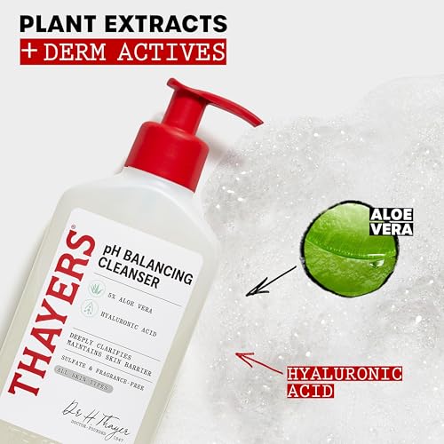 THAYERS pH Balancing Daily Cleanser, Face Wash with Aloe Vera, Gentle and Hydrating Skin Care for Dry, Oily, or Acne Prone Skin, 8 FL Oz.