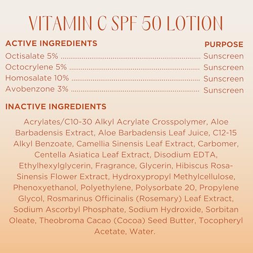 InstaNatural Skin Care Vitamin C SPF 50 Broad Spectrum Sunscreen Lotion, Lightweight, Non-Greasy Moisturizer for Body & Face, UVA, UVB Sunblock, with Aloe Vera & Botanicals, 5 Fl Ounce (Pack of 1)
