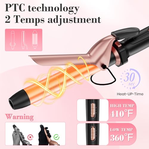 Ufree 3 in 1 Curling Iron, Curling Wand Set with Thermal Brush Flat Iron Hair Straightener, Dual Voltage Wand Curler, Instant Heat Up Hair Curler, Include Protective Glove 2 Clips, Gifts for Women