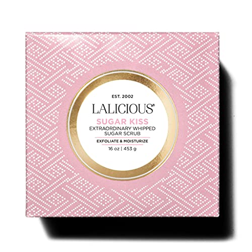 LALICIOUS Extraordinary Sugar Kiss Sugar Scrub for Body, Exfoliating Body Scrubs for Women, Moisturizing Body Exfoliator with Coconut Oil & Honey for Radiant Skin, Zero Greasy, No Parabens - 16oz