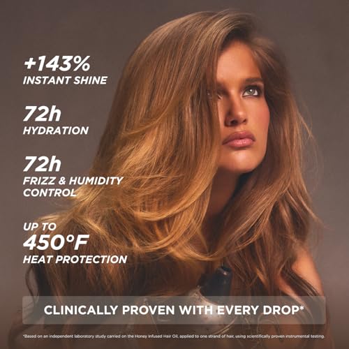 Gisou Honey Infused Hair Oil Mini - Hydrating & Frizz Control Treatment with Mirsalehi Honey, Adds Shine & Heat Protectant for All Hair Types, 0.7 Fl Oz