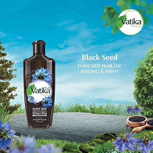 Vatika Naturals Dabur Enriched Black Seed Hair Oil – Strengthening & Shine-Enhancing Serum with Black Seed Extract for Scalp Vitality, Moisture Balance & Resilience – Promotes Healthy Hair – 300 ml
