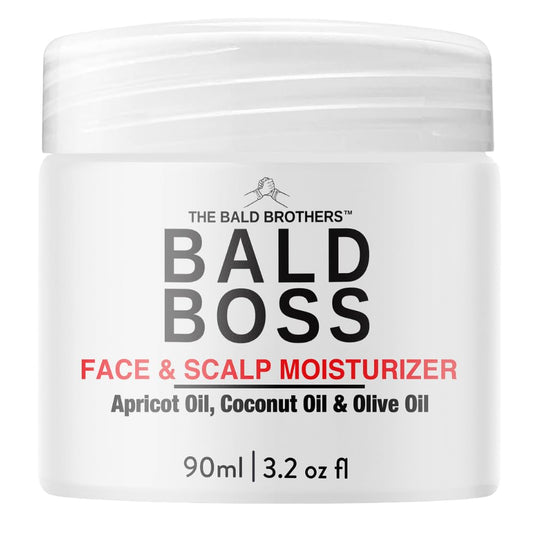 Bald Brothers Daily Bald Head Care with Apricot Seed Oil | Mattifying, vegan, no grease | Bald Boss everyday Face & Head Moisturizer | No Fragrance