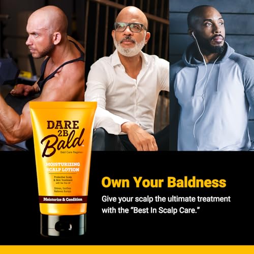 high time Dare 2B Bald Scalp Moisturizer Lotion | After Shave Lotion for Men | Bald Head Care Regime | Condition, Protect, and Treat Flaking | Razor Bump Head Moisturizer for Men | 4.75 OZ