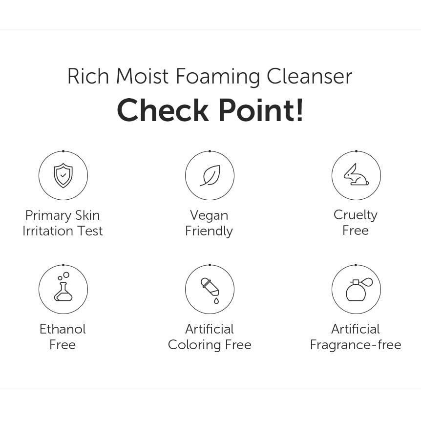 DearKlairs] K-Beauty Skincare Rich Moist Foaming Cleanser, 3.4 fl oz (100 ml)