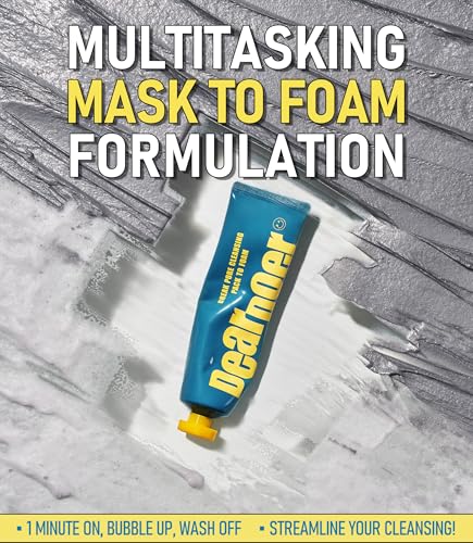 Break Pore Cleansing Pack to Foam – 3-in-1 Korean Skin Care Wash-Off Mask & Exfoliator & Cleanser w/Charcoal and Salicylic Acid – AHA, BHA, PHA for Oily, Congested Skin (3.38 fl oz)