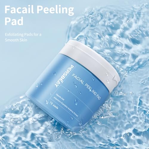Glycolic Acid Pads, Exfoliating Toner Pads for Facial Radiance, Dual Action Gentle Face Pad for Deep Cleaning Effect |Peels & Daily Skin Renewal |Salicylic Acid & Vitamins B3 |70 Count