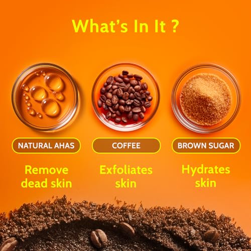 Chemist at Play Exfoliating Body Scrub For Removing Tan & Dead Skin Cells | Rough & Bumpy Skin, Tanned & Pigmented Skin | For Smooth, Soft & Bright Skin | Natural AHAs | Coffee 2.6 fl oz.