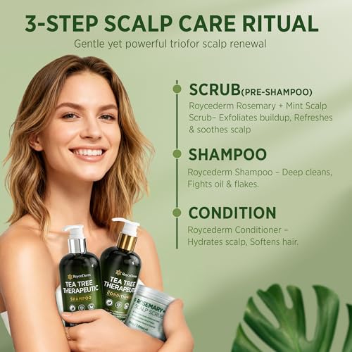 RoyceDerm Rosemary Mint Scalp Scrub Clarifying Scalp Exfoliator Refreshing Clean Scalp, Cooling Micro-Exfoliation with Botanical Extracts, For All Scalp Types (Rosemary Mint Scalp Scrub)