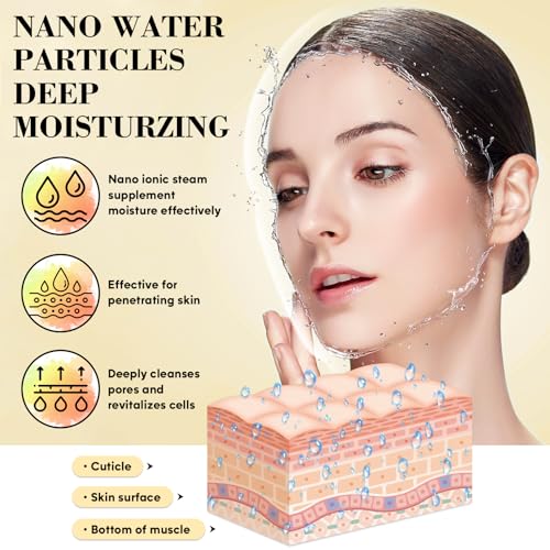 Facial Steamer Spa Kit, Nano Ionic Face Steamer for Deep Cleaning Unclogs Pores, Warm Mist Humidifier Steamer for Face Home Sauna SPA, Self Care Valentines Day Gifts for Women