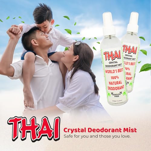 Thai Deodorant Stone Crystal Mist Natural Deodorant Spray 8 oz. Bundle, Pack of 2