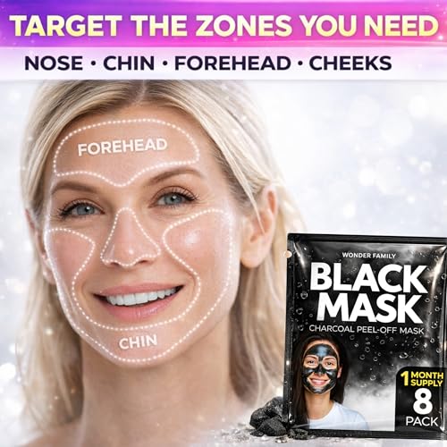 Korean Blackhead Remover Peel Off Mask – Activated Charcoal Face Mask for Women & Men – Black Head Remover for Face & Nose, Pore Cleaner, Facial Masks Skincare Alternative to Nose Strips & Mud