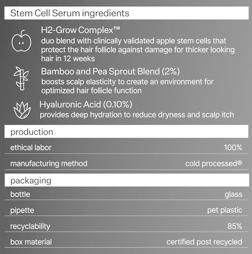 Act+Acre Cold Processed Stem Cell Scalp Serum - Promotes Thicker and Fuller-Looking Hair - Soothes and Hydrates the Scalp - Sulphate and Paraben Free - Aloe Vera for Improved Scalp Health - 1 fl oz.