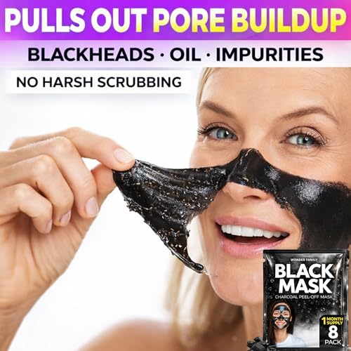 Korean Blackhead Remover Peel Off Mask – Activated Charcoal Face Mask for Women & Men – Black Head Remover for Face & Nose, Pore Cleaner, Facial Masks Skincare Alternative to Nose Strips & Mud